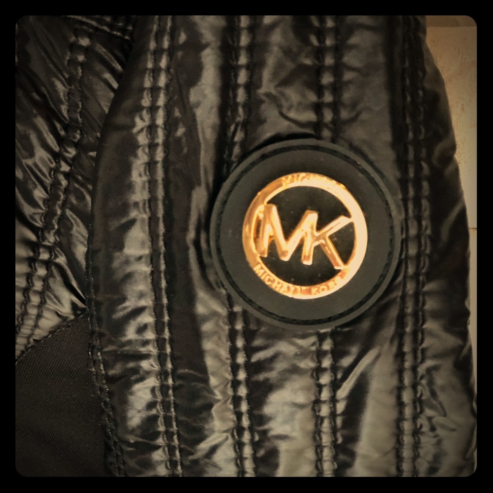 Black MK Fur Hooded Jacket